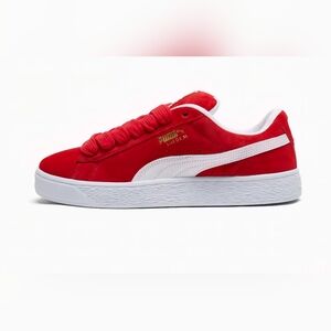 PUMA WOMEN'S RED SUEDE XL SNEAKERS